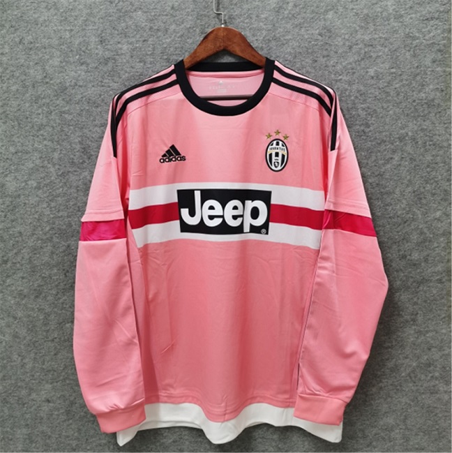 AAA Quality Juventus 15/16 Away Pink Long Soccer Jersey